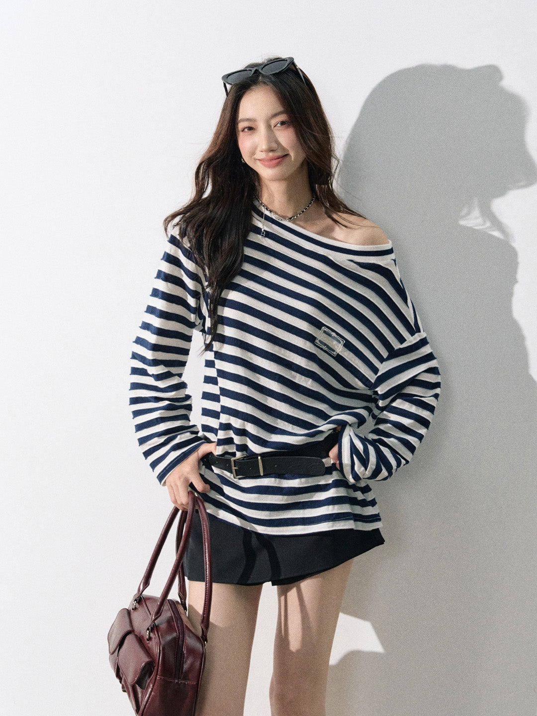 Lafreedom LAF350814 One shoulder striped top