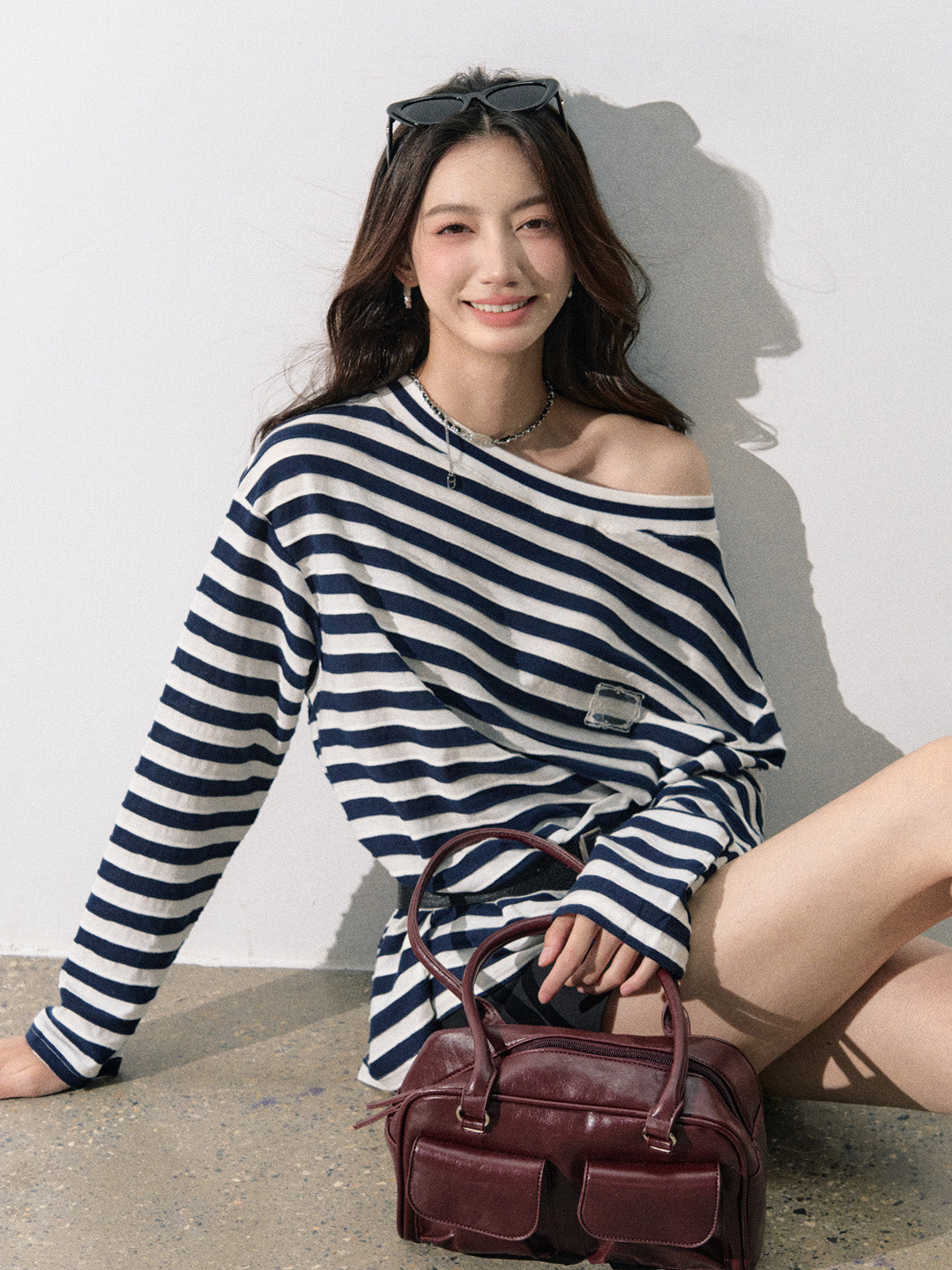 Lafreedom LAF350814 One shoulder striped top