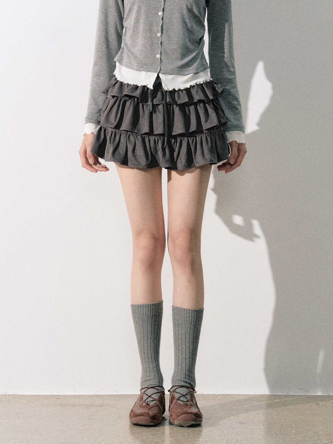 Lafreedom LAF350819 American retro pleated multi-layer skirt