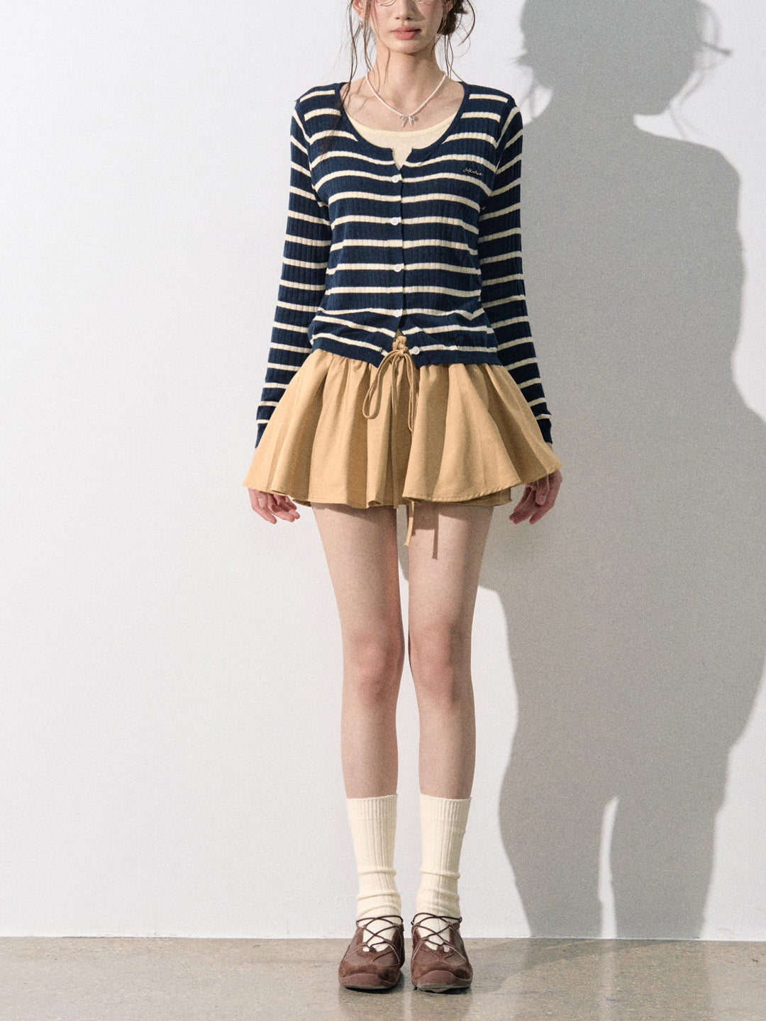 Lafreedom LAF350824 Drawstring tied flower bud skirt
