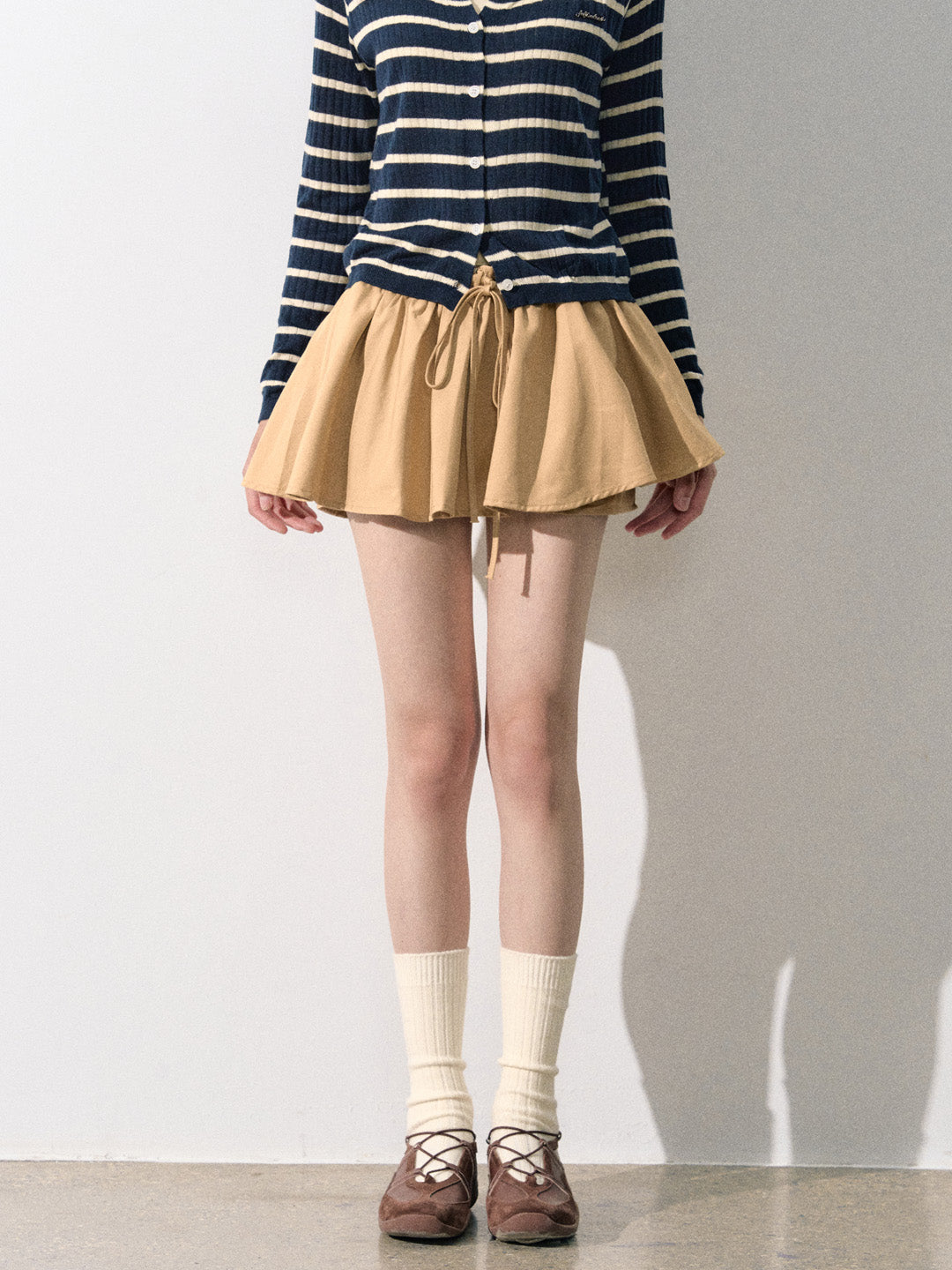 Lafreedom LAF350824 Drawstring tied flower bud skirt