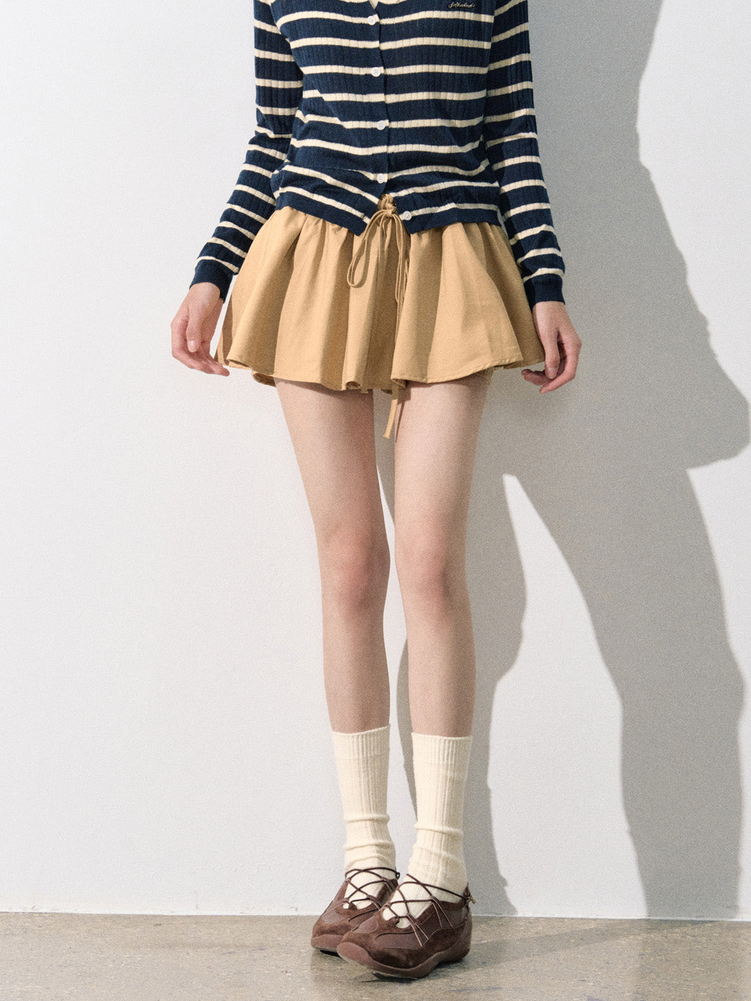 Lafreedom LAF350824 Drawstring tied flower bud skirt