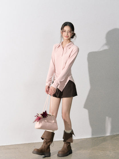 Lafreedom LAF350817 Polo collar design irregular top