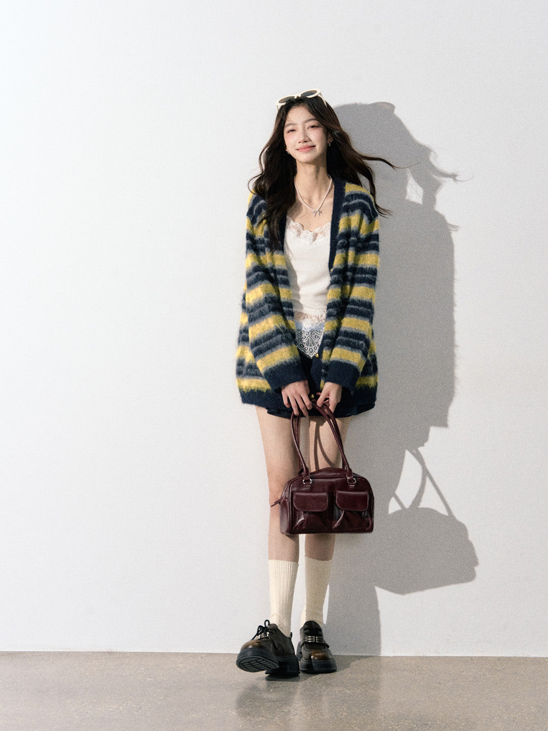 Lafreedom LAF350908 Striped knitted cardigan