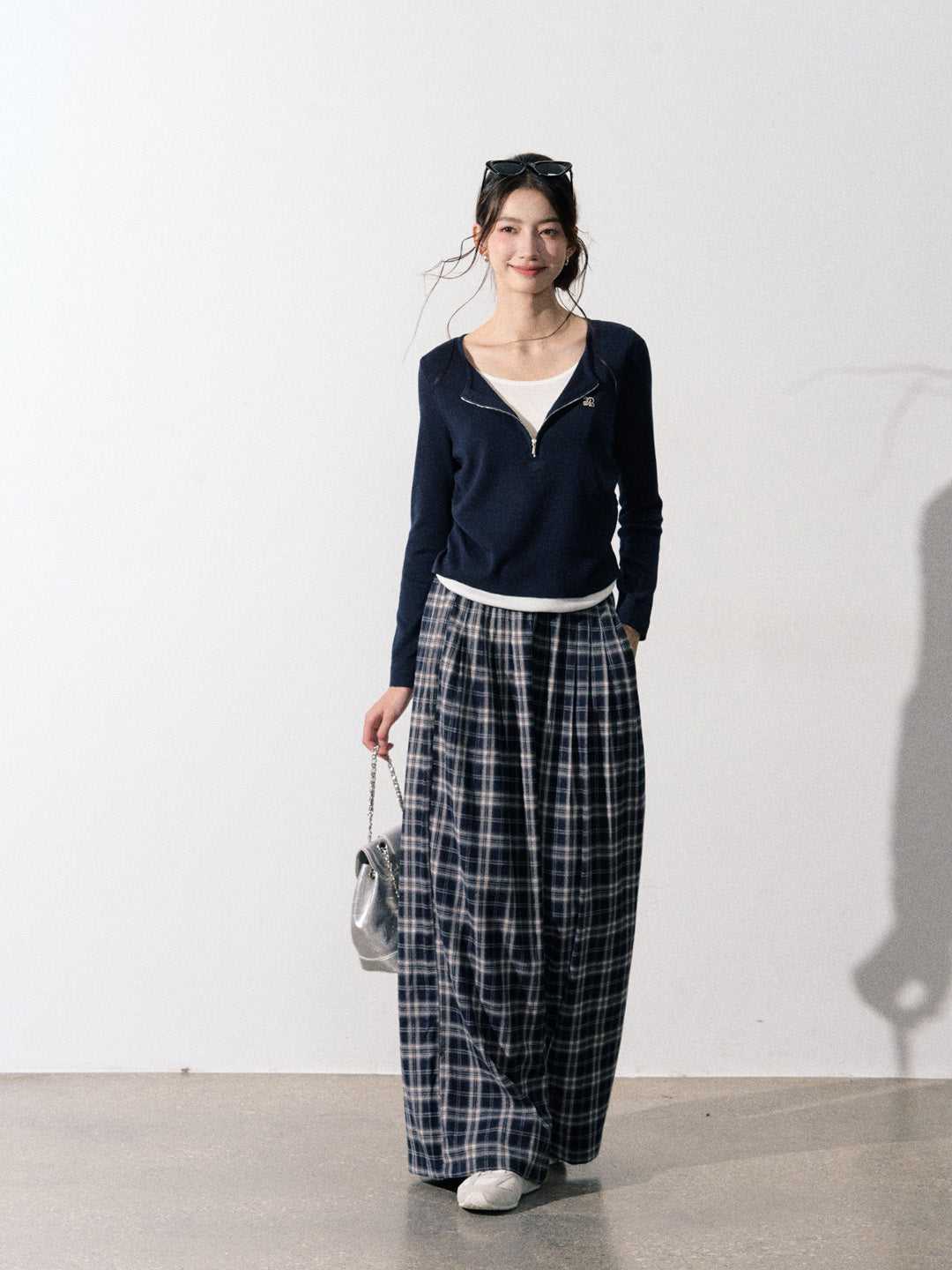 Lafreedom LAF350913 Retro plaid loose pants