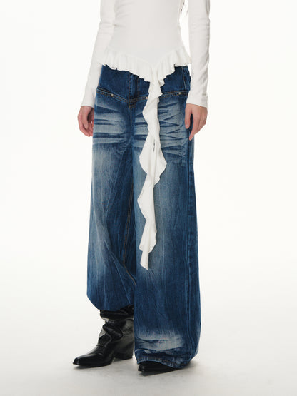 Lafreedom LAF351104 American washed wide leg jeans