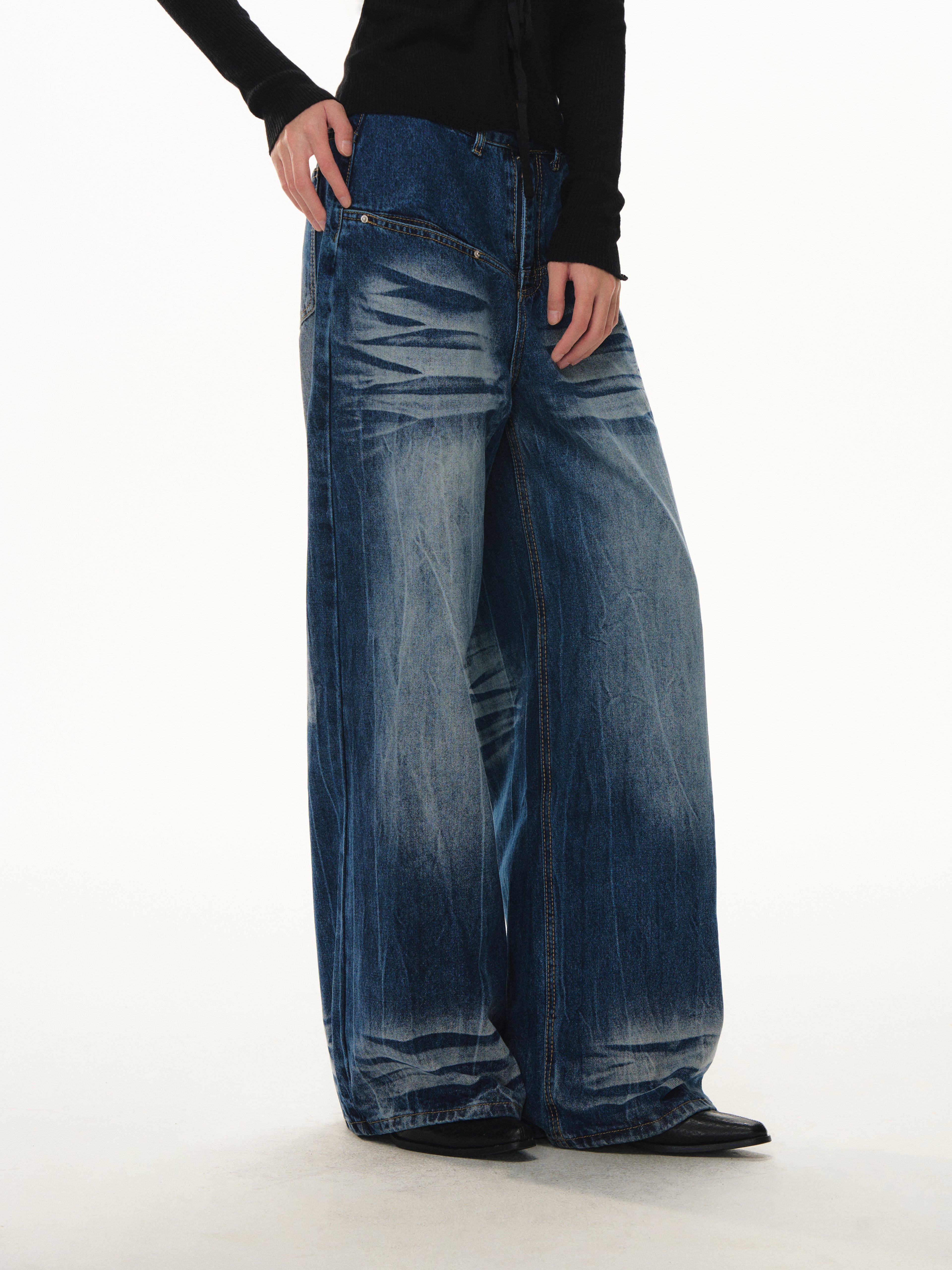 Lafreedom LAF351104 American washed wide leg jeans