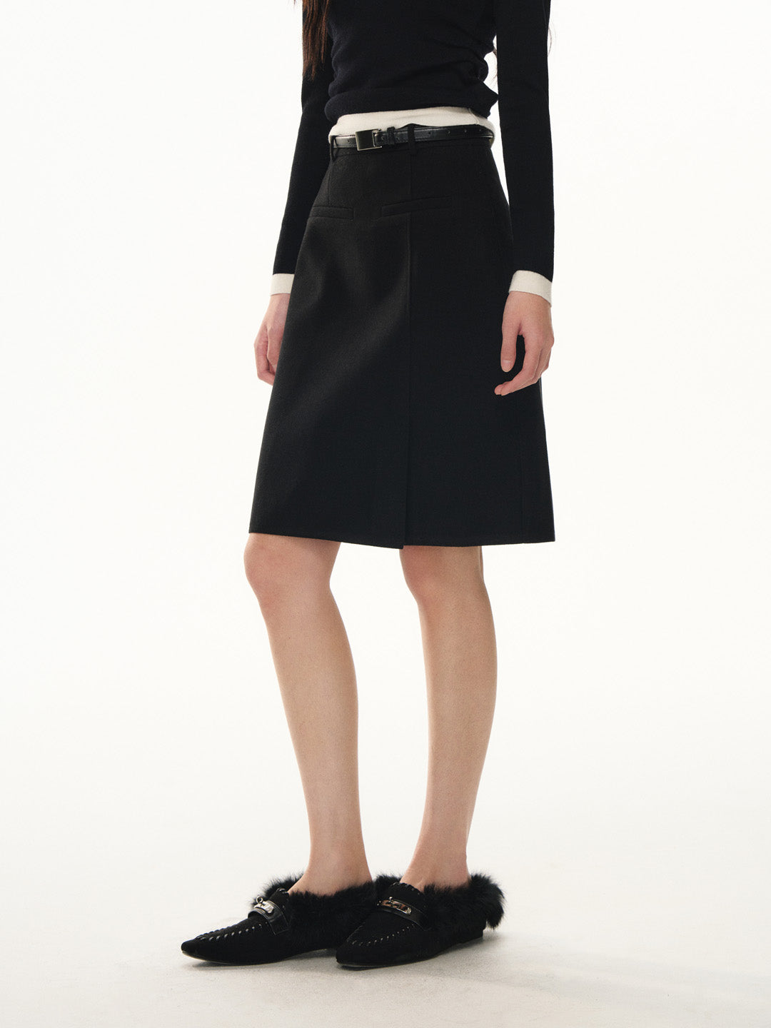 Lafreedom LAF351109 Simple high waisted woolen tube skirt