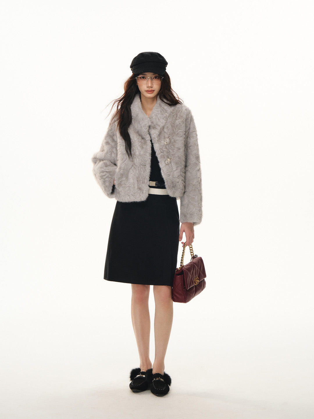 Lafreedom LAF351109 Simple high waisted woolen tube skirt