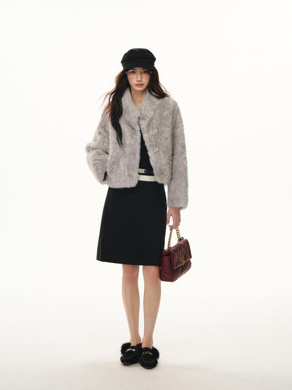 Lafreedom LAF351109 Simple high waisted woolen tube skirt