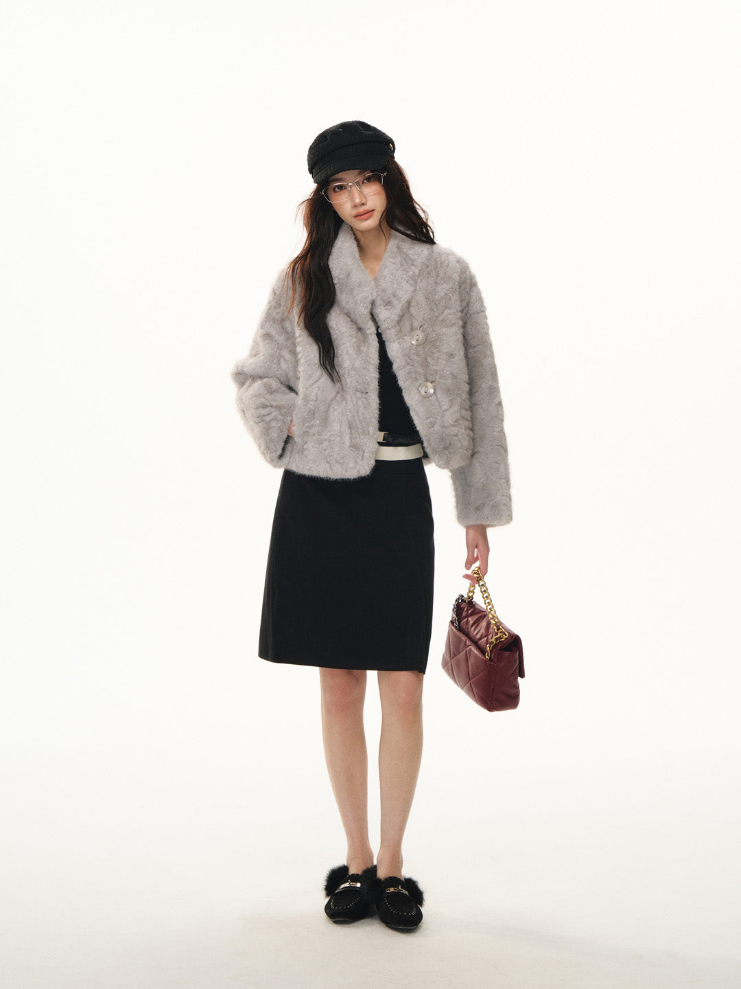 Lafreedom LAF351112 Short fur integrated jacket