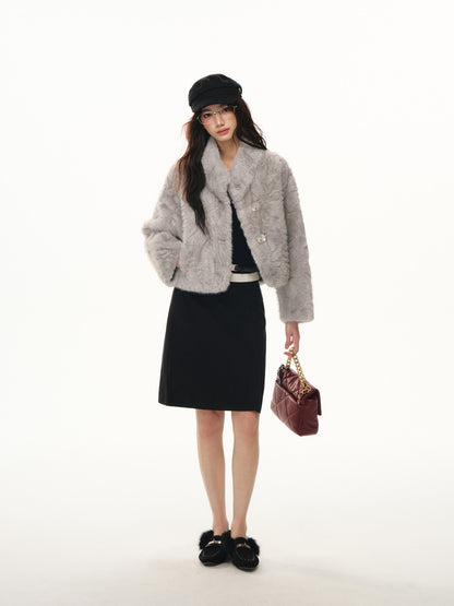 Lafreedom LAF351112 Short fur integrated jacket