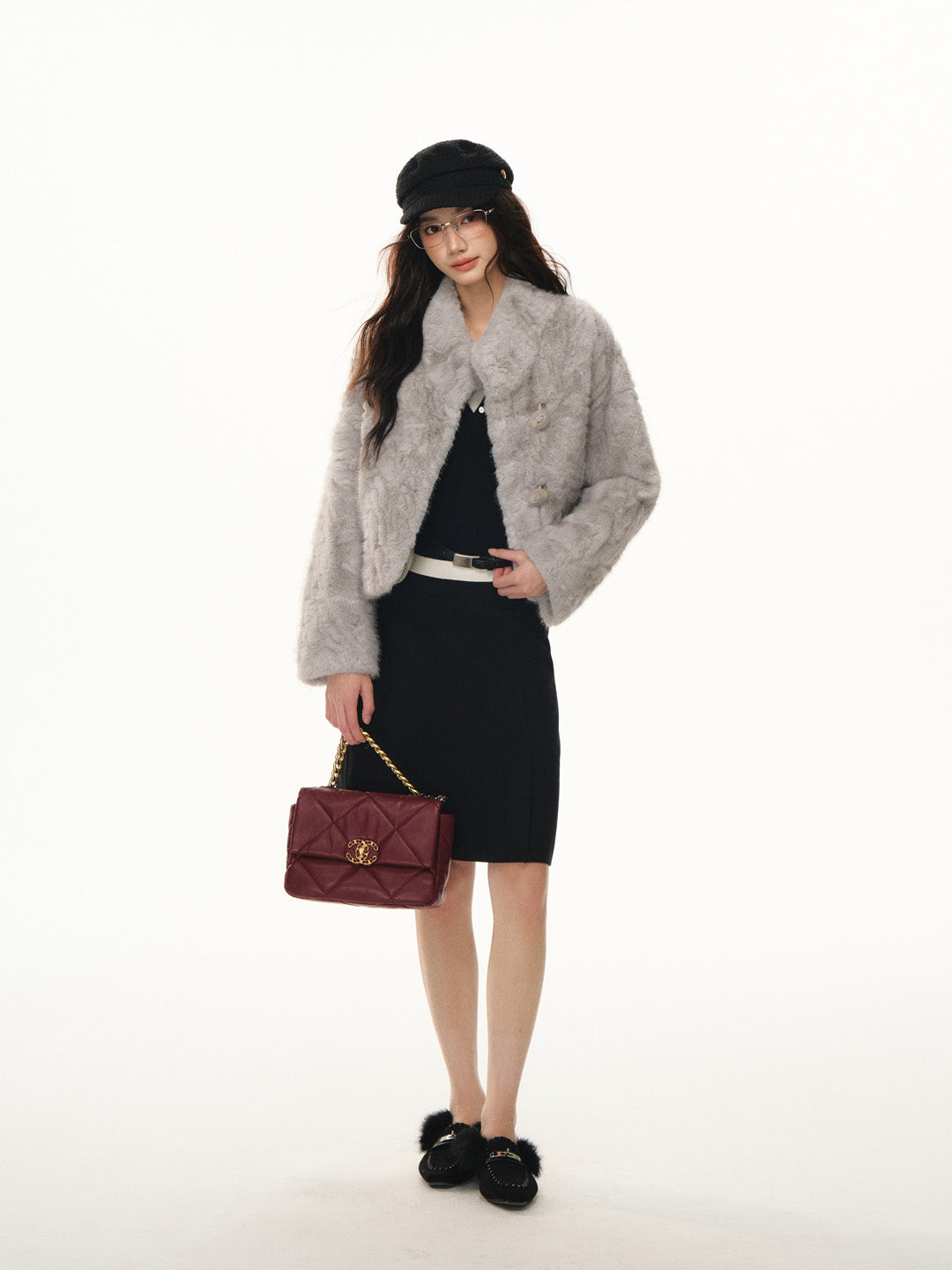 Lafreedom LAF351109 Simple high waisted woolen tube skirt