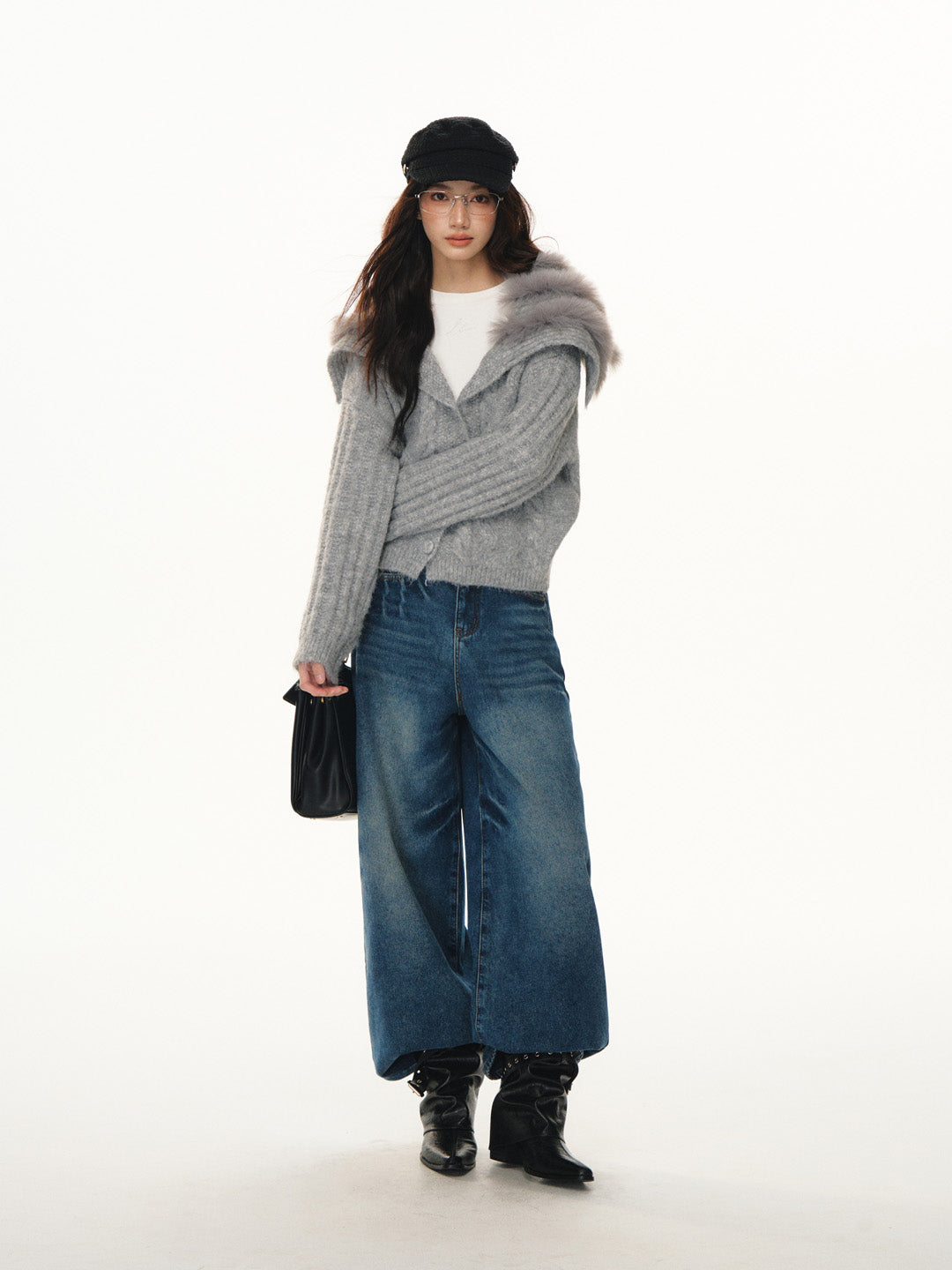 Lafreedom LAF351111 Retro straight leg fleece jeans