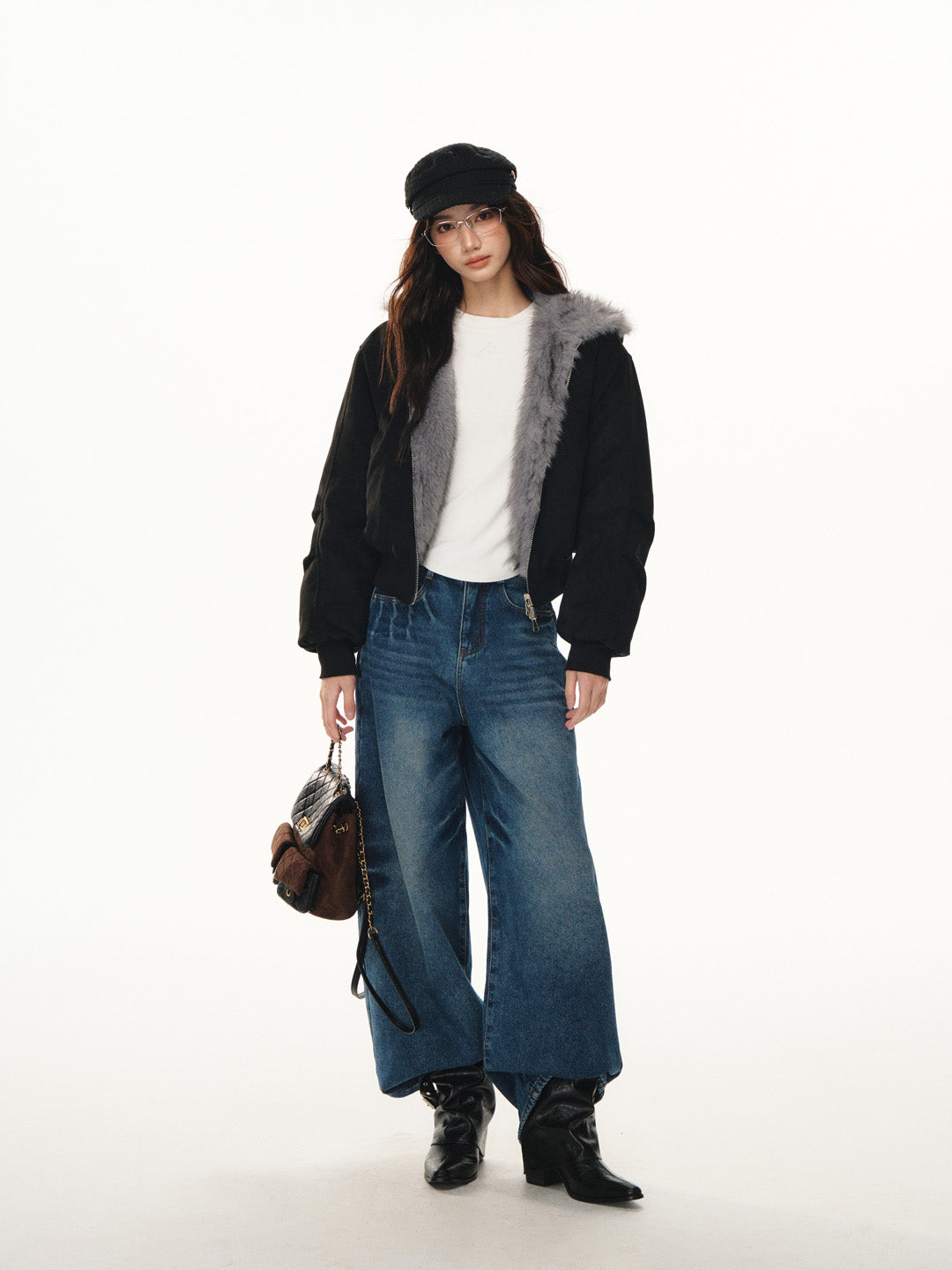 Lafreedom LAF351114 Double sided suede fur jacket