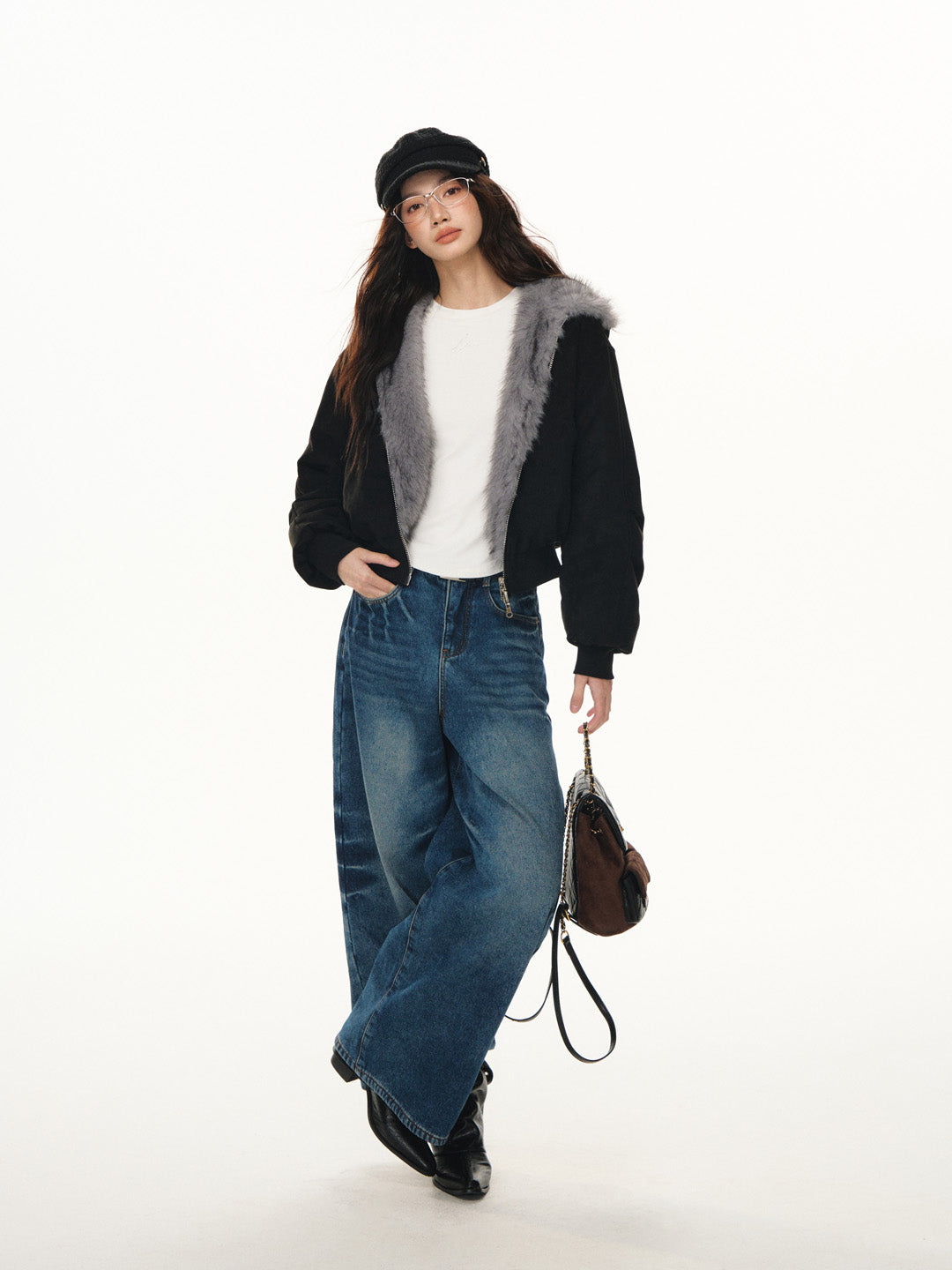 Lafreedom LAF351111 Retro straight leg fleece jeans