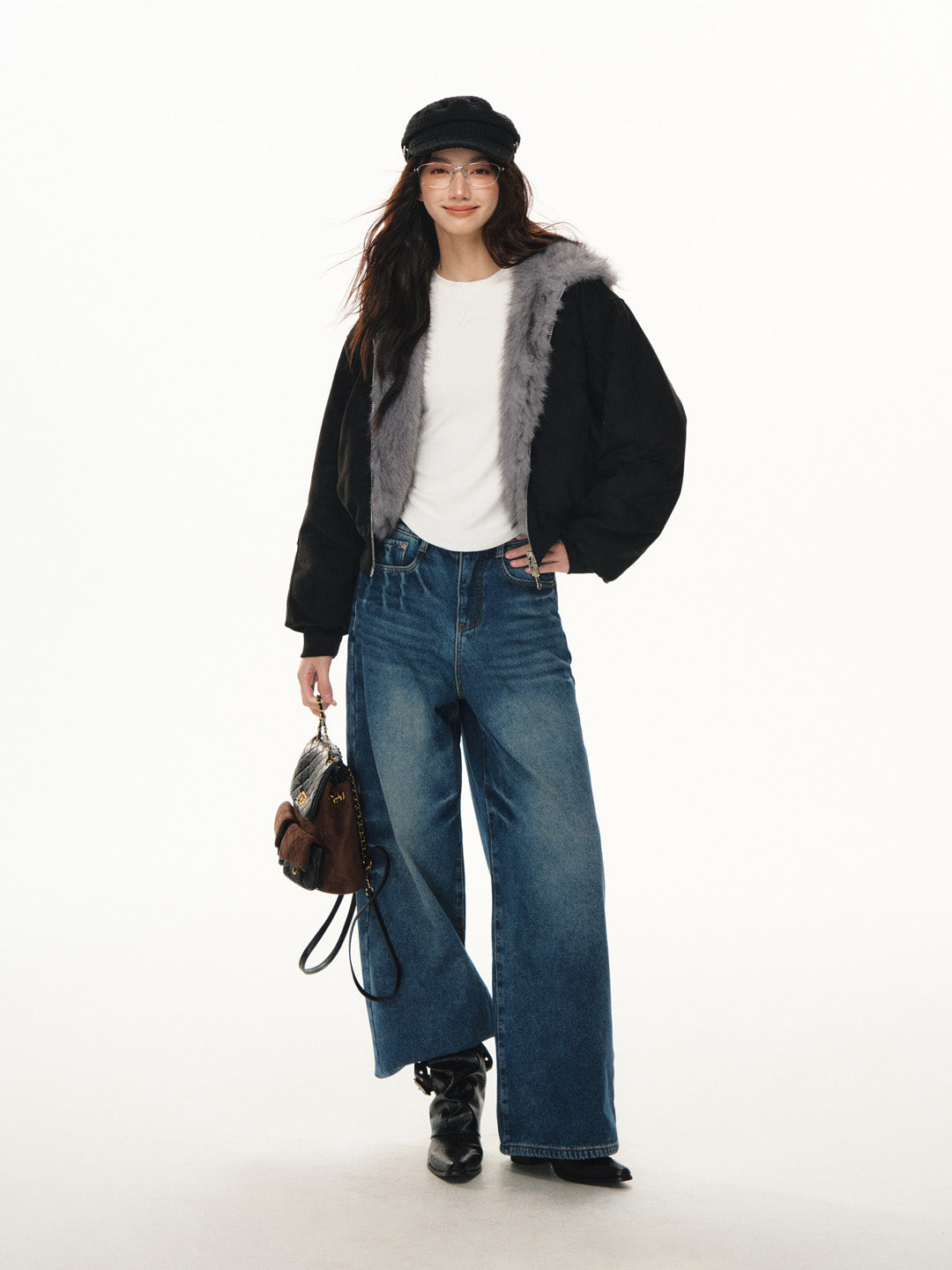 Lafreedom LAF351114 Double sided suede fur jacket