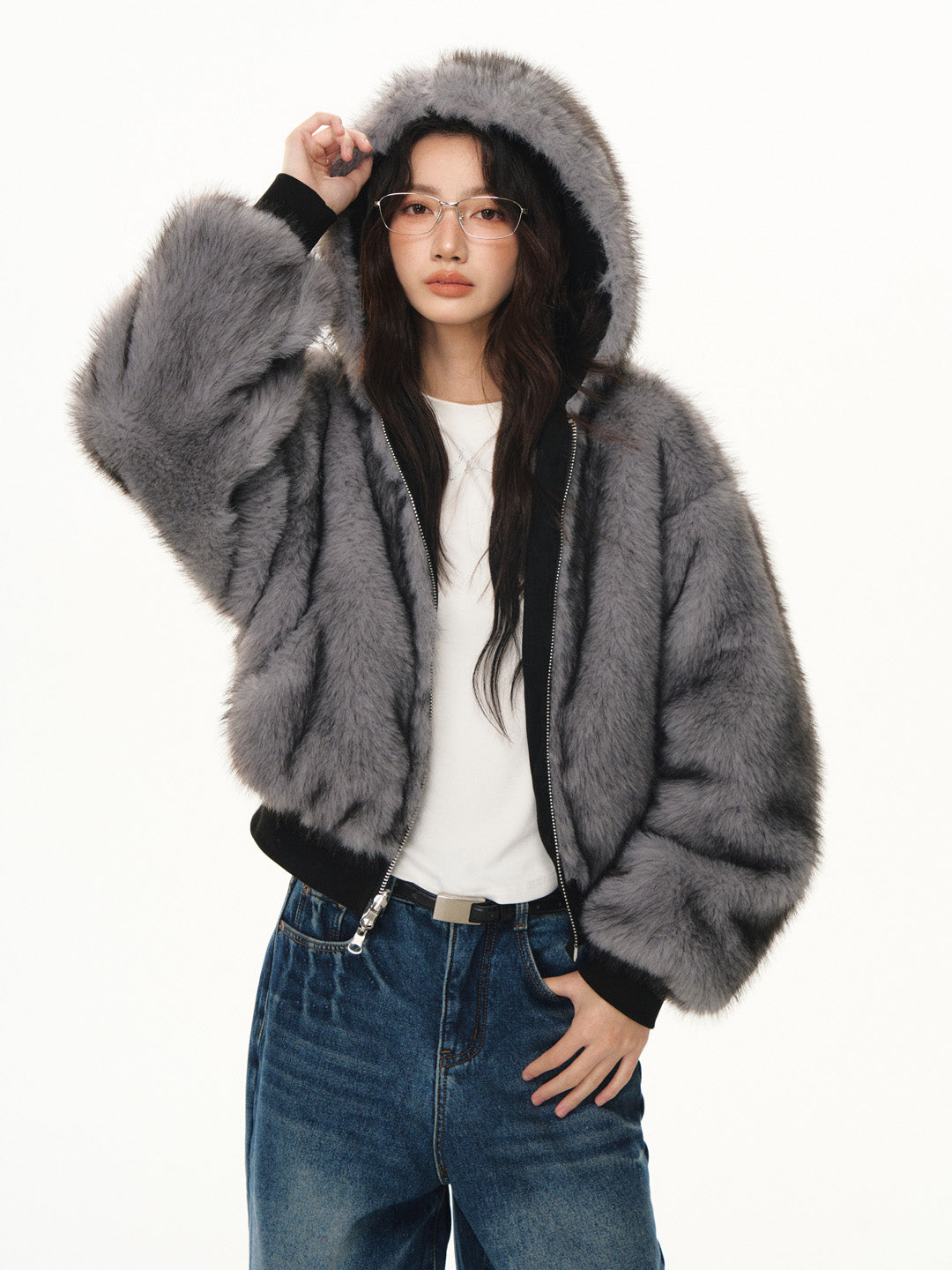 Lafreedom LAF351114 Double sided suede fur jacket