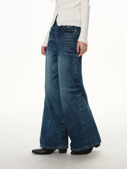 Lafreedom LAF351111 Retro straight leg fleece jeans