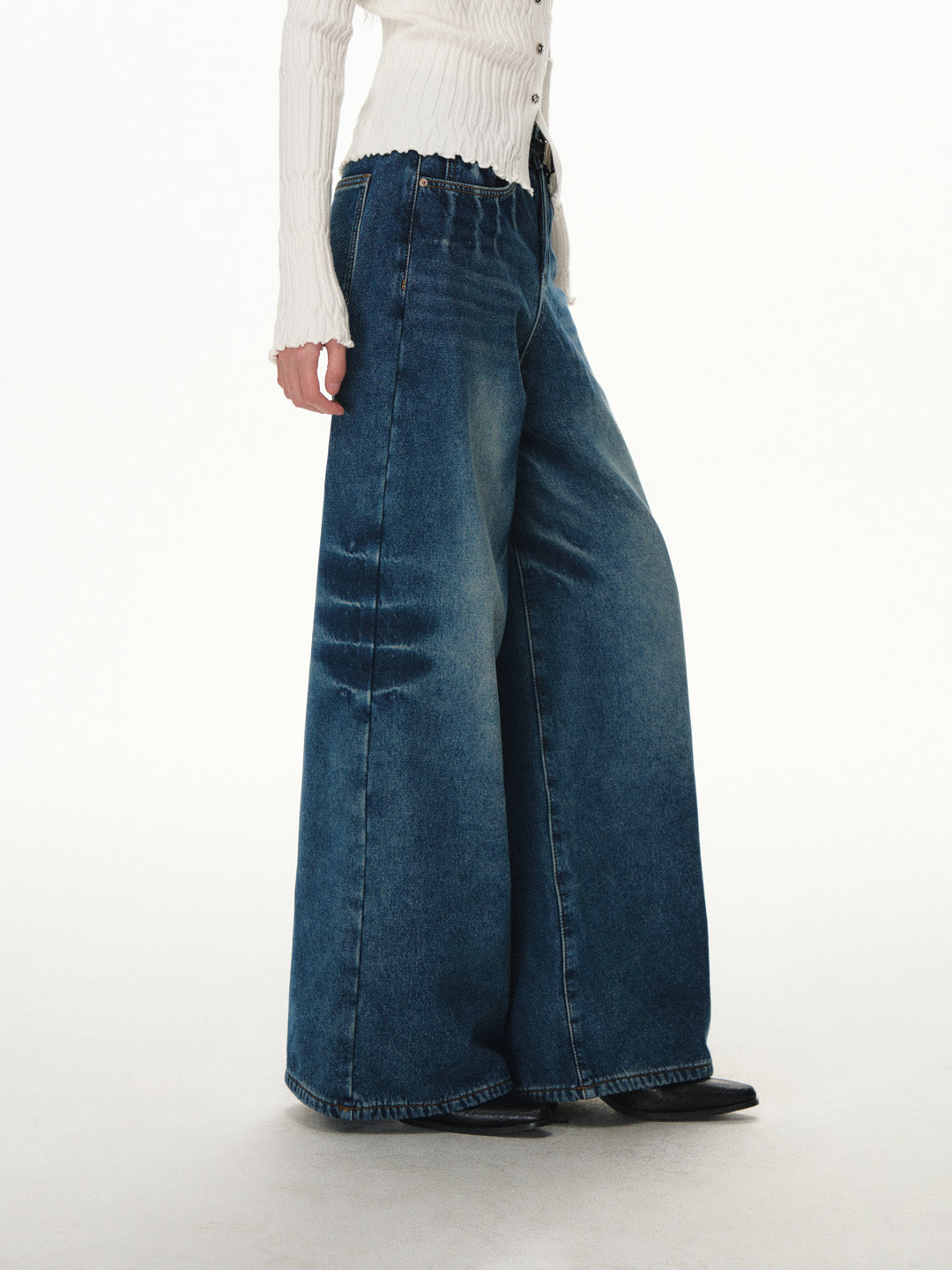 Lafreedom LAF351111 Retro straight leg fleece jeans