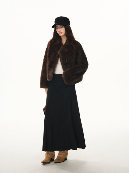 Lafreedom LAF351106 Suede plush flowing skirt