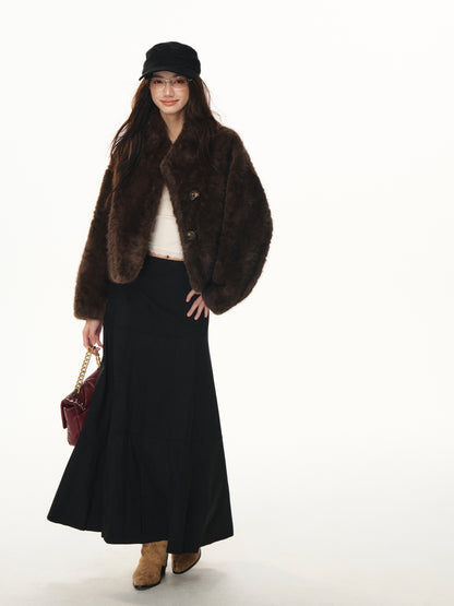 Lafreedom LAF351106 Suede plush flowing skirt