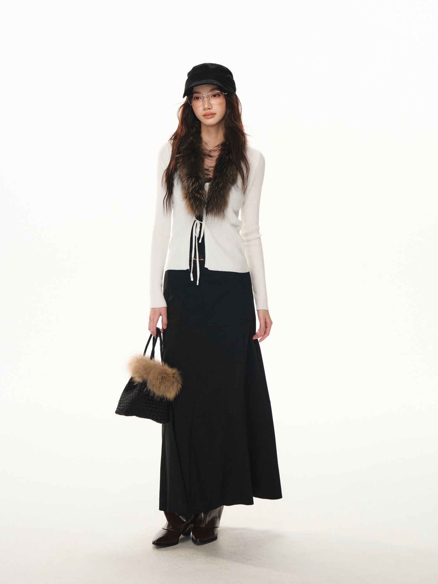 Lafreedom LAF351106 Suede plush flowing skirt