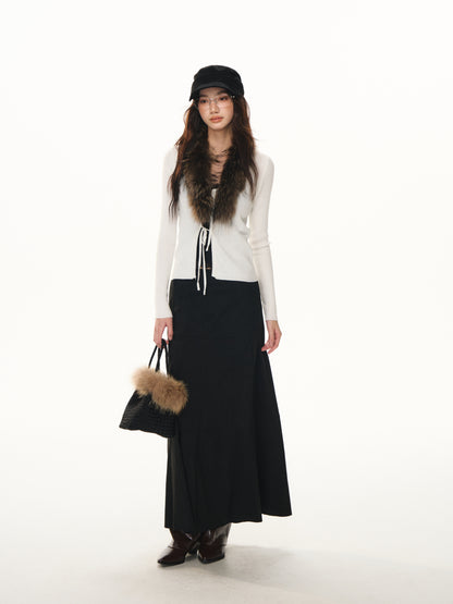 Lafreedom LAF351106 Suede plush flowing skirt