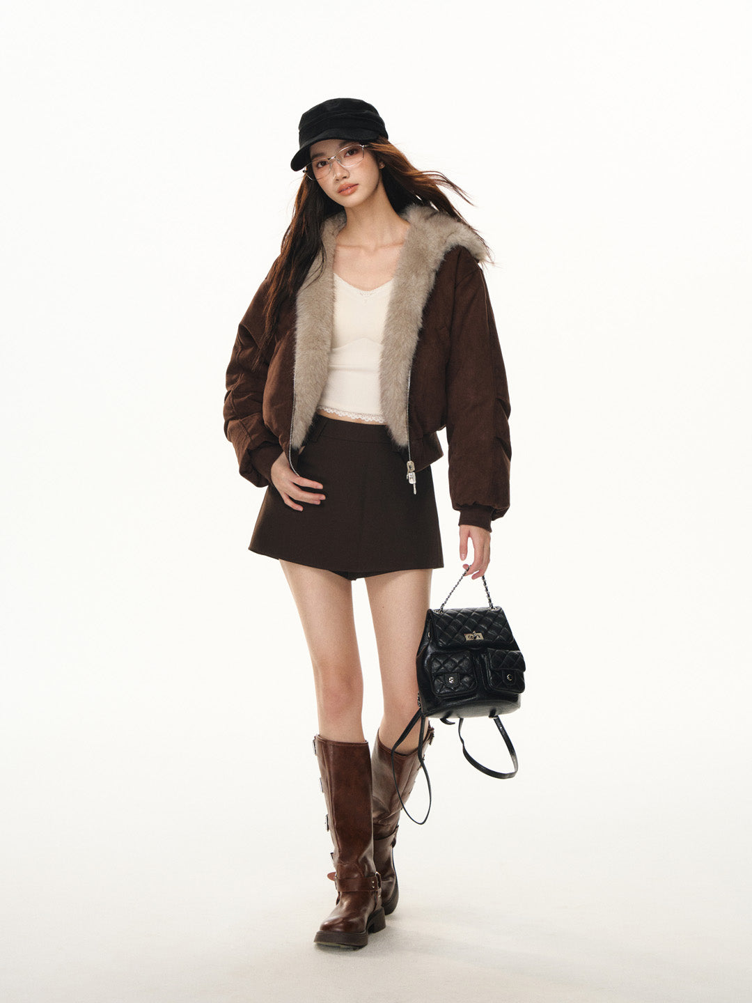 Lafreedom LAF351114 Double sided suede fur jacket