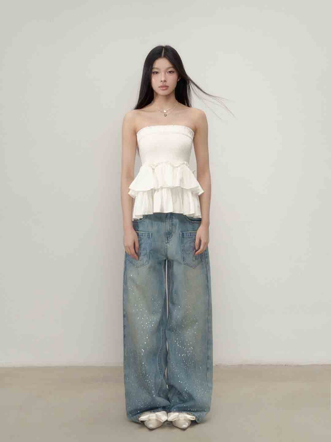 VIA PITTI VIAAS114 Two ways to wear tiered skirt&amp;tube top