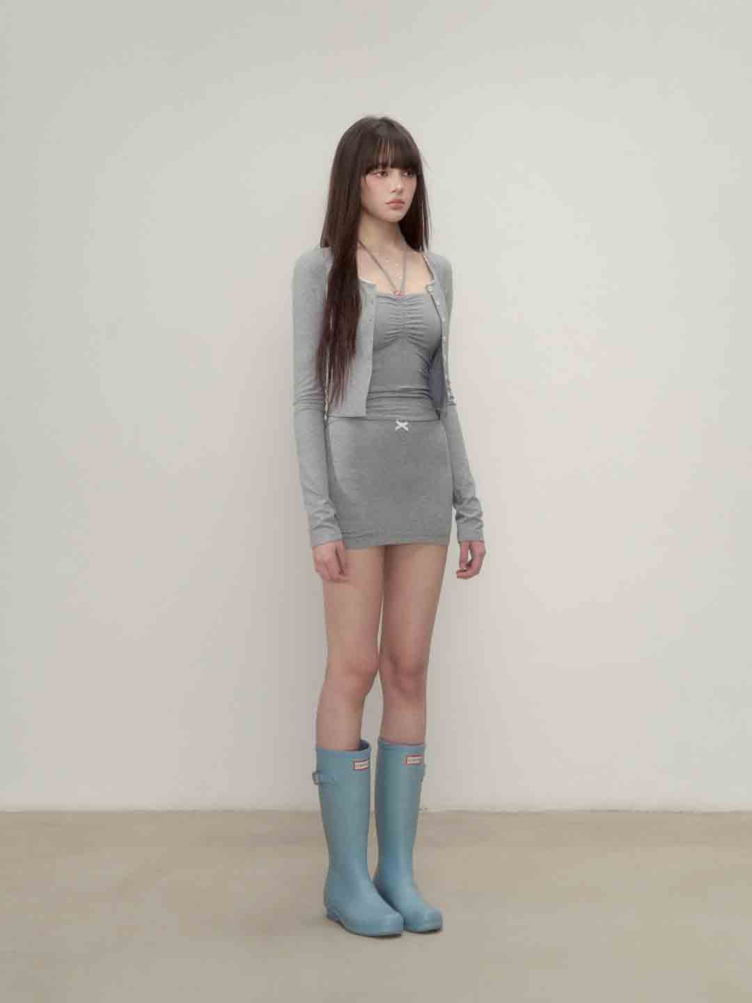 VIA PITTI VIABTP153&amp;VIABTP154 Hanging neck camisole vest+cardigan set(2color)