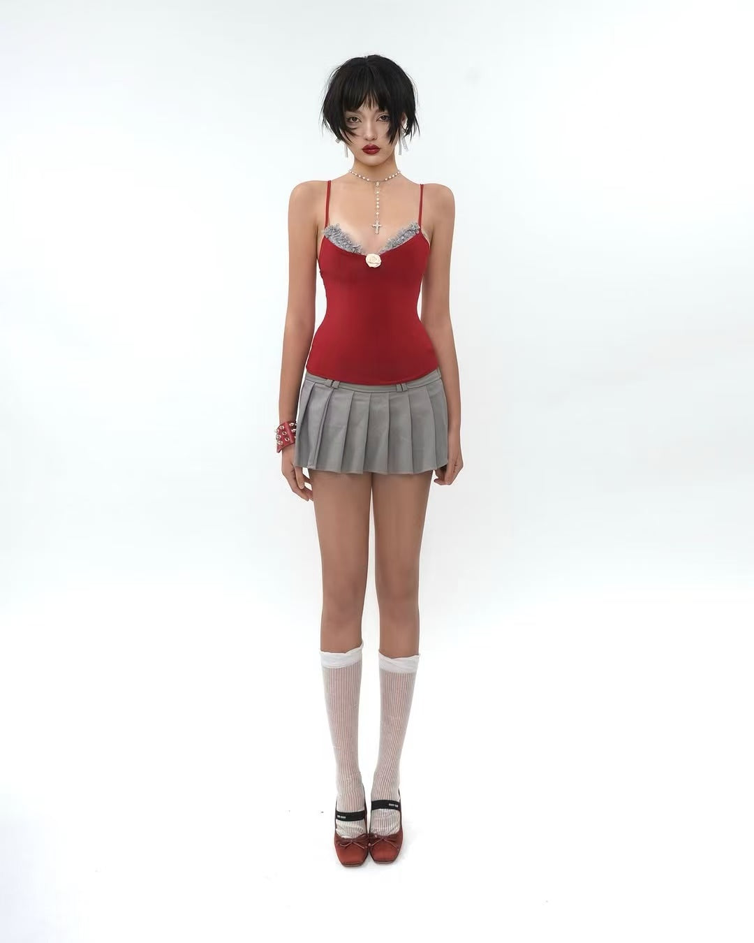 TinyMood GARLY TOP (RED) &amp; MINI BRA &amp; RICHY SKIRT