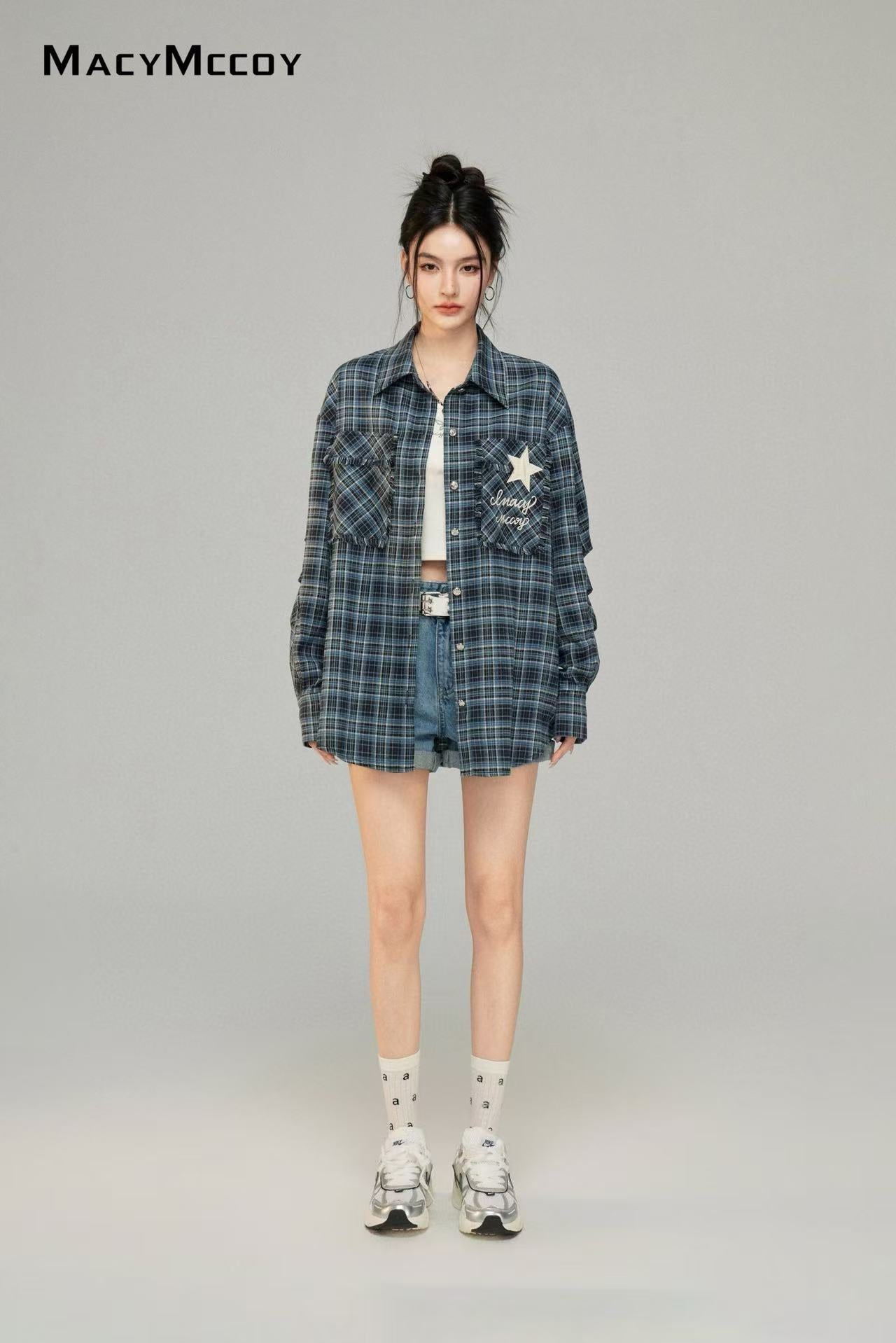 Macy Mccoy  MMC2025017 Star plaid shirt