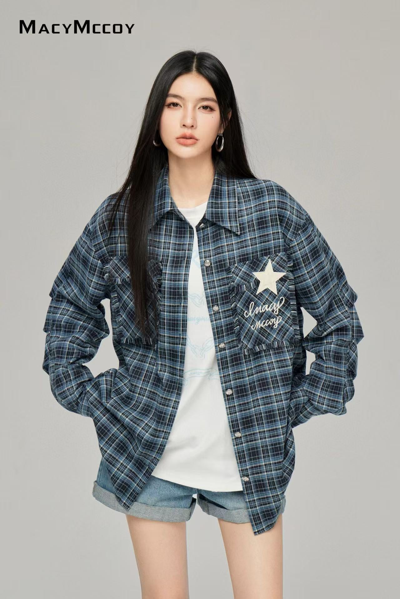 Macy Mccoy  MMC2025017 Star plaid shirt
