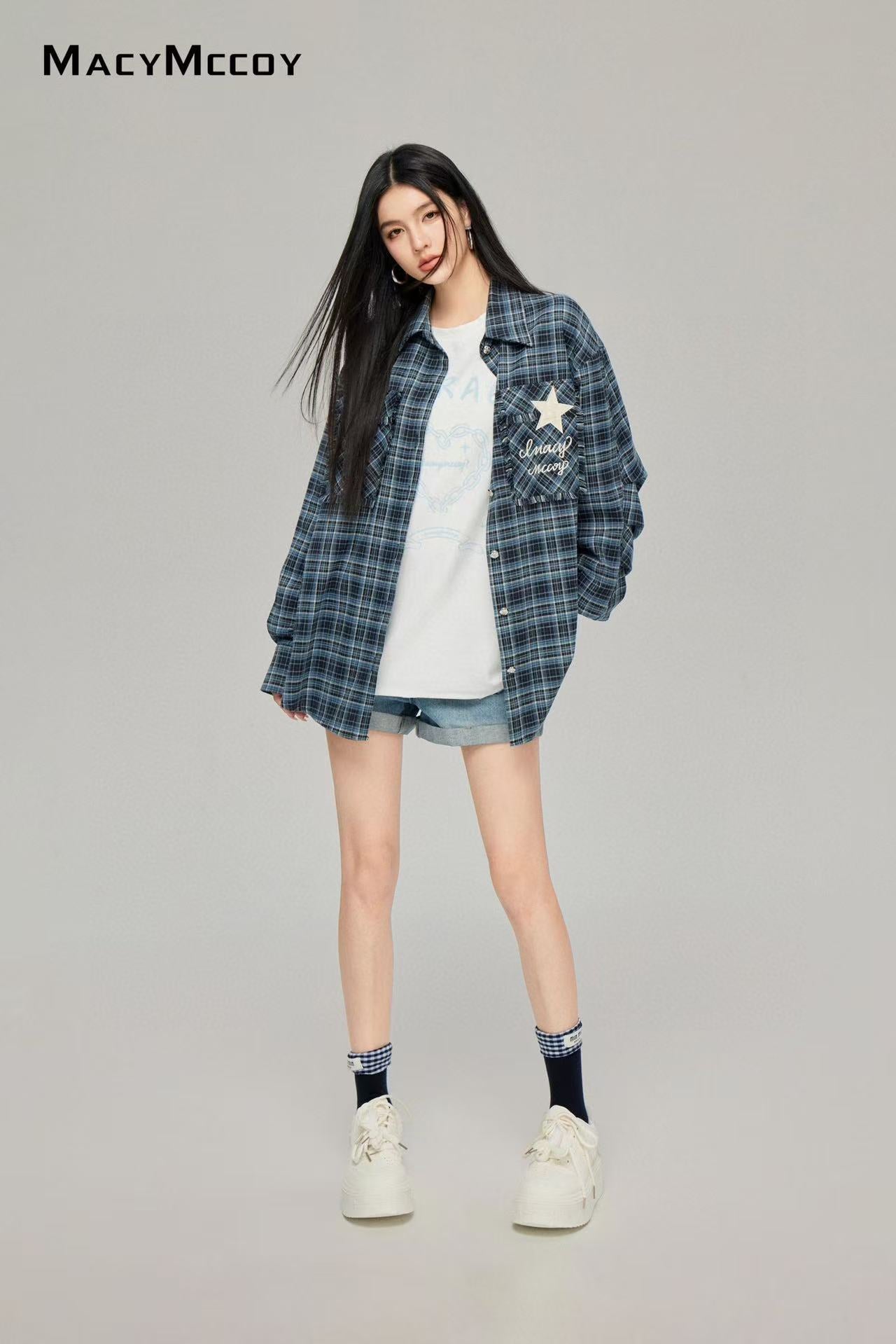 Macy Mccoy  MMC2025017 Star plaid shirt