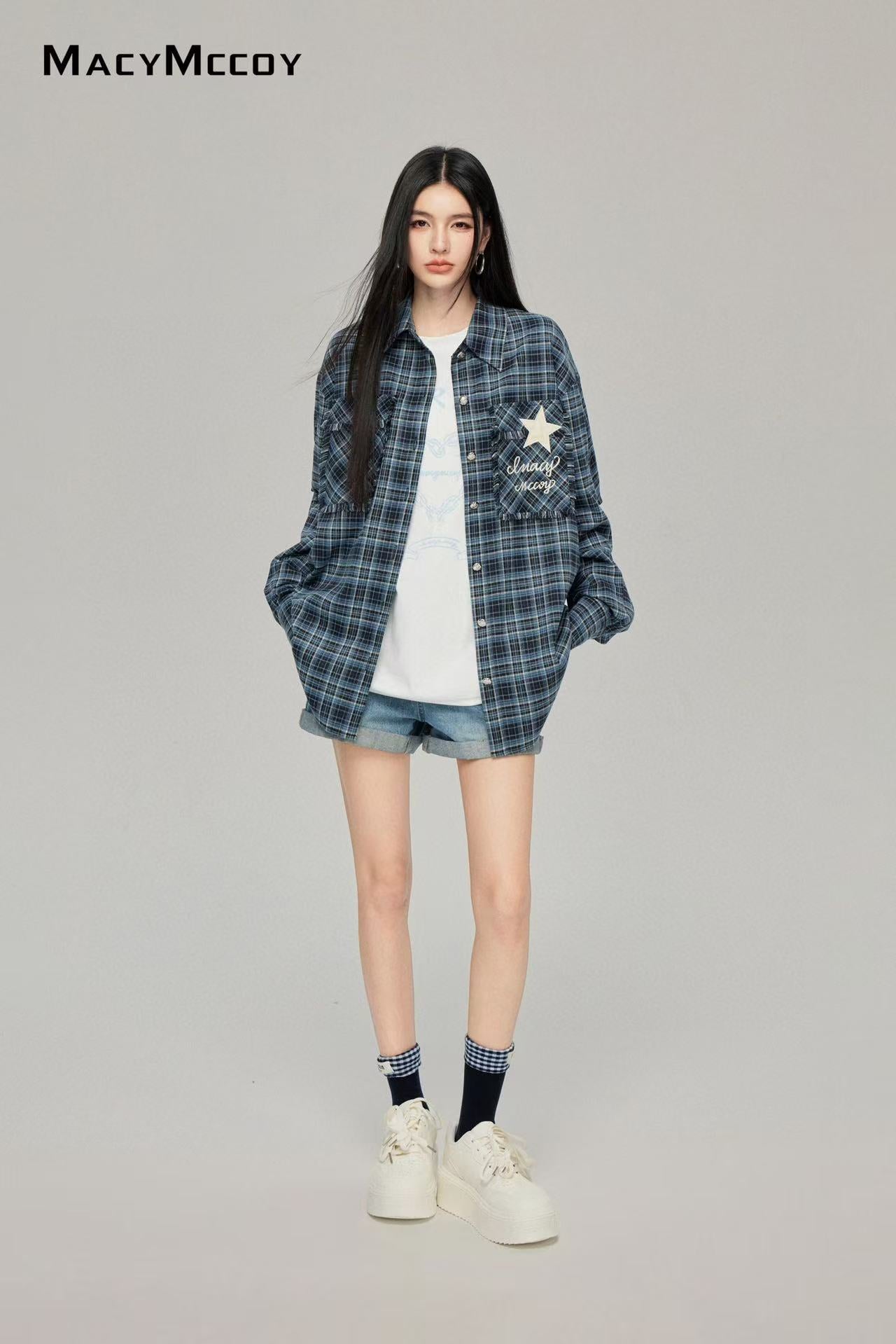 Macy Mccoy  MMC2025017 Star plaid shirt
