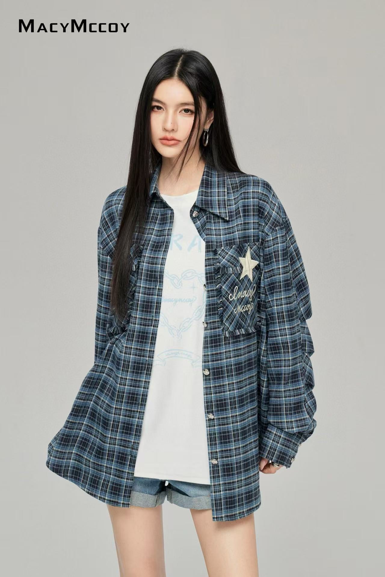 Macy Mccoy  MMC2025017 Star plaid shirt