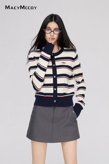 Macy Mccoy  MMC2024223 Striped knitted cardigan