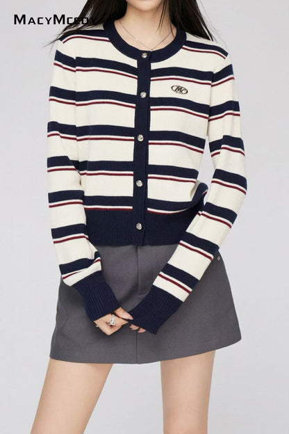 Macy Mccoy  MMC2024223 Striped knitted cardigan