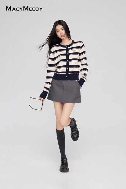 Macy Mccoy  MMC2024223 Striped knitted cardigan