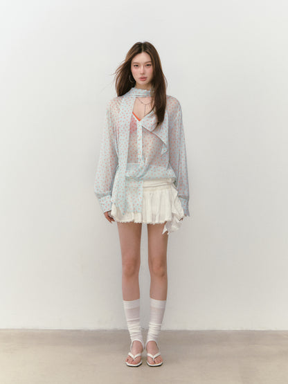 VIA PITTI VIABTP328 Floral ribbon sunshade shirt