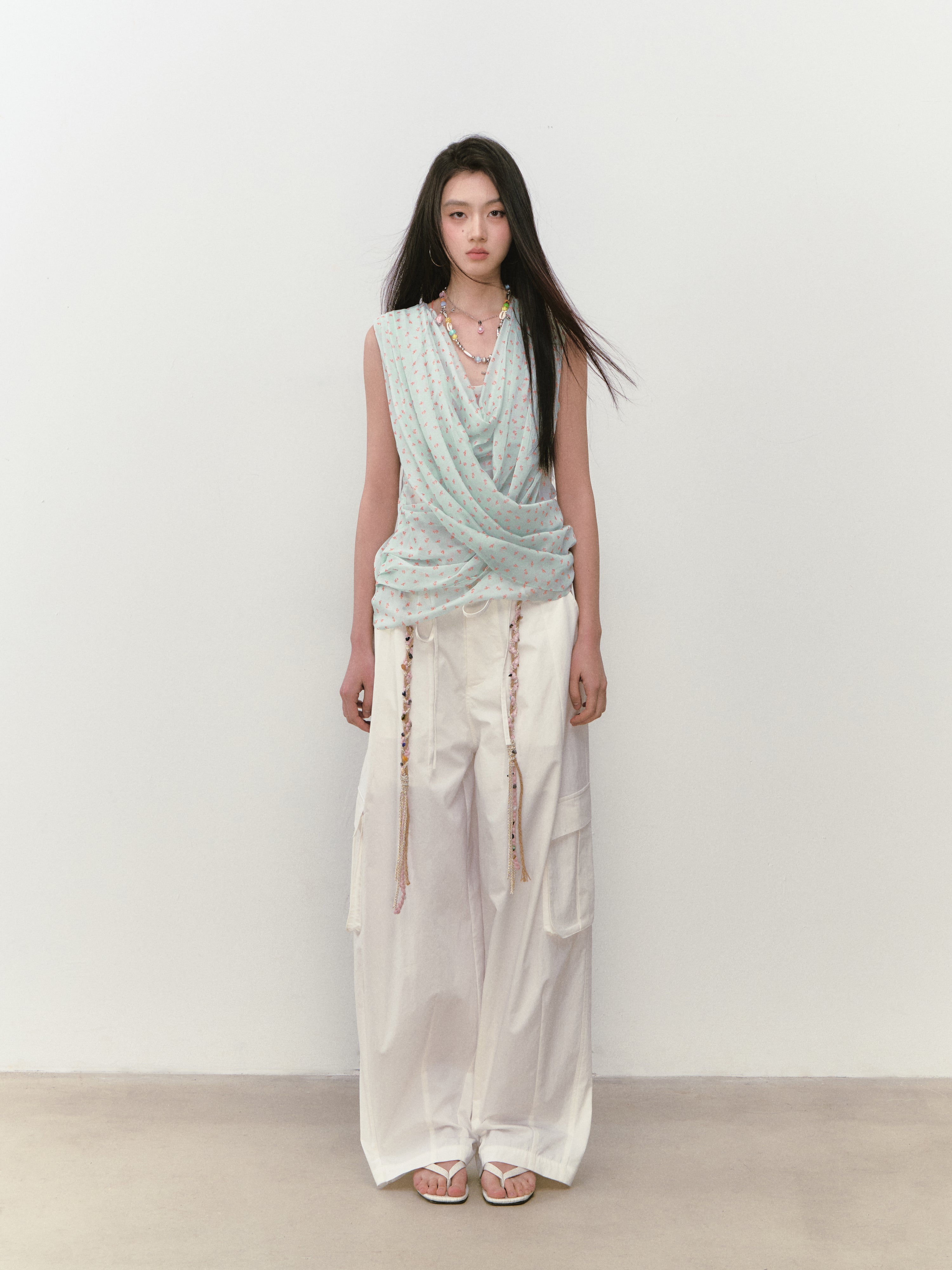 VIA PITTI VIABTP345 Floral sleeveless top