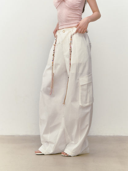 VIA PITTI VIABP319 Workwear large pocket beaded casual pants (2color)