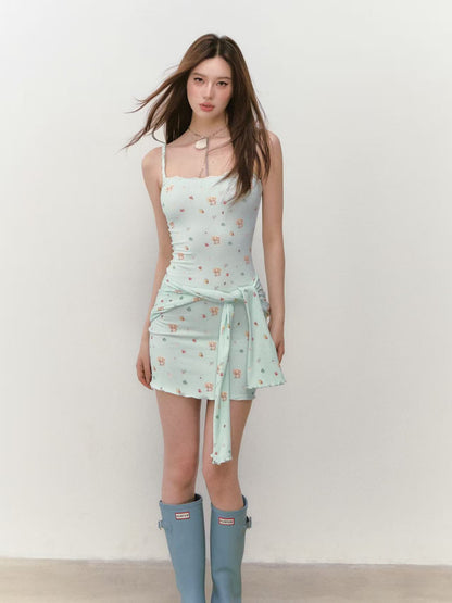 VIA PITTI VIABD342 Printed Dress + Blouse Two-Piece Set (2 color)