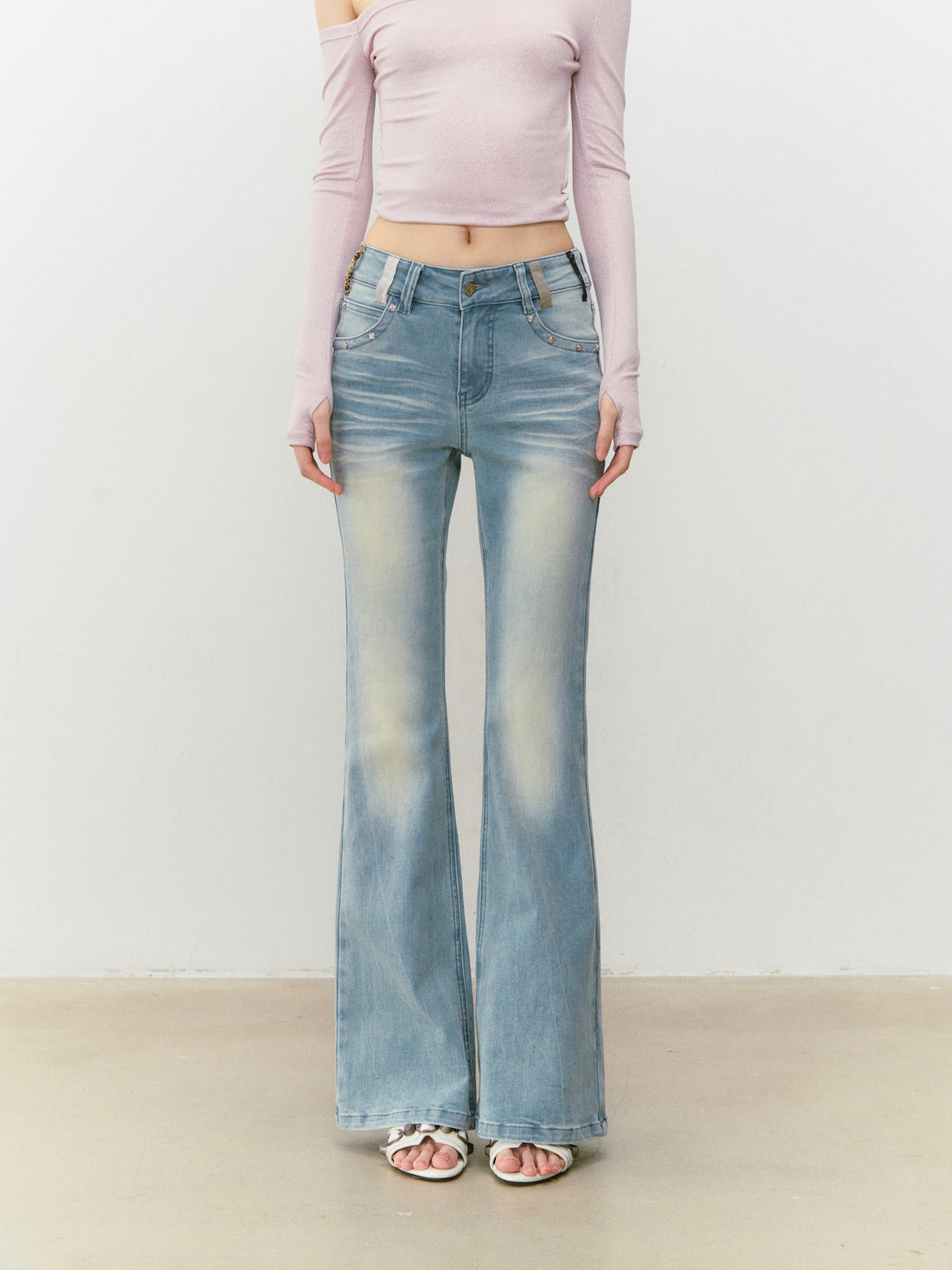 VIA PITTI VIABP442 Slim fit retro micro flared jeans