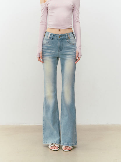 VIA PITTI VIABP442 Slim fit retro micro flared jeans