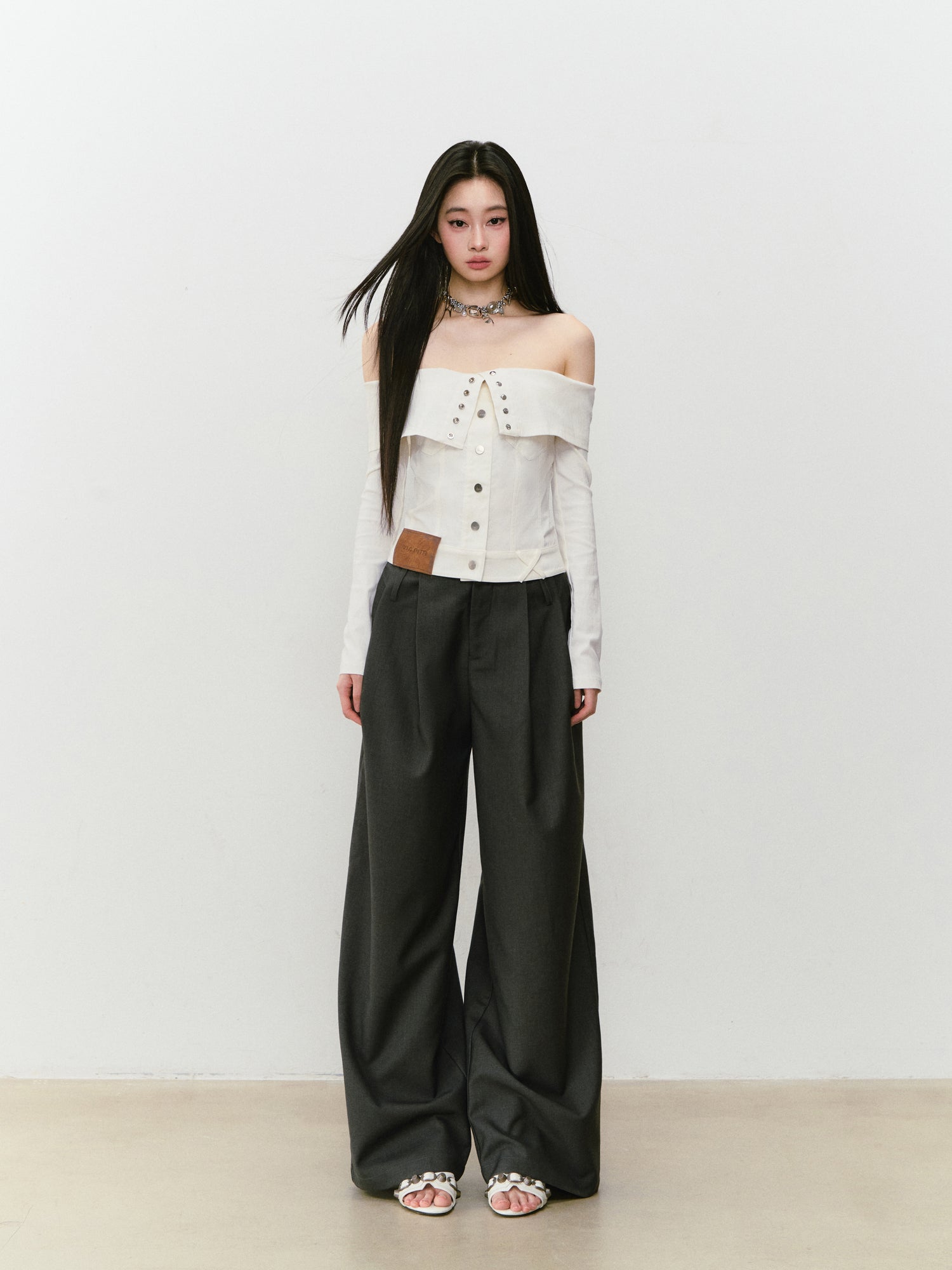 VIA PITTI VIABP403 Casual wide leg trousers