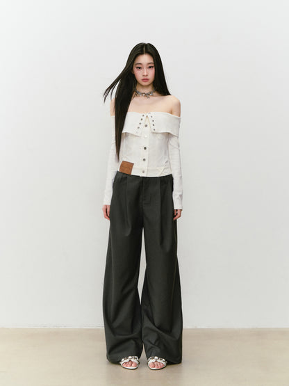 VIA PITTI VIABP403 Casual wide leg trousers
