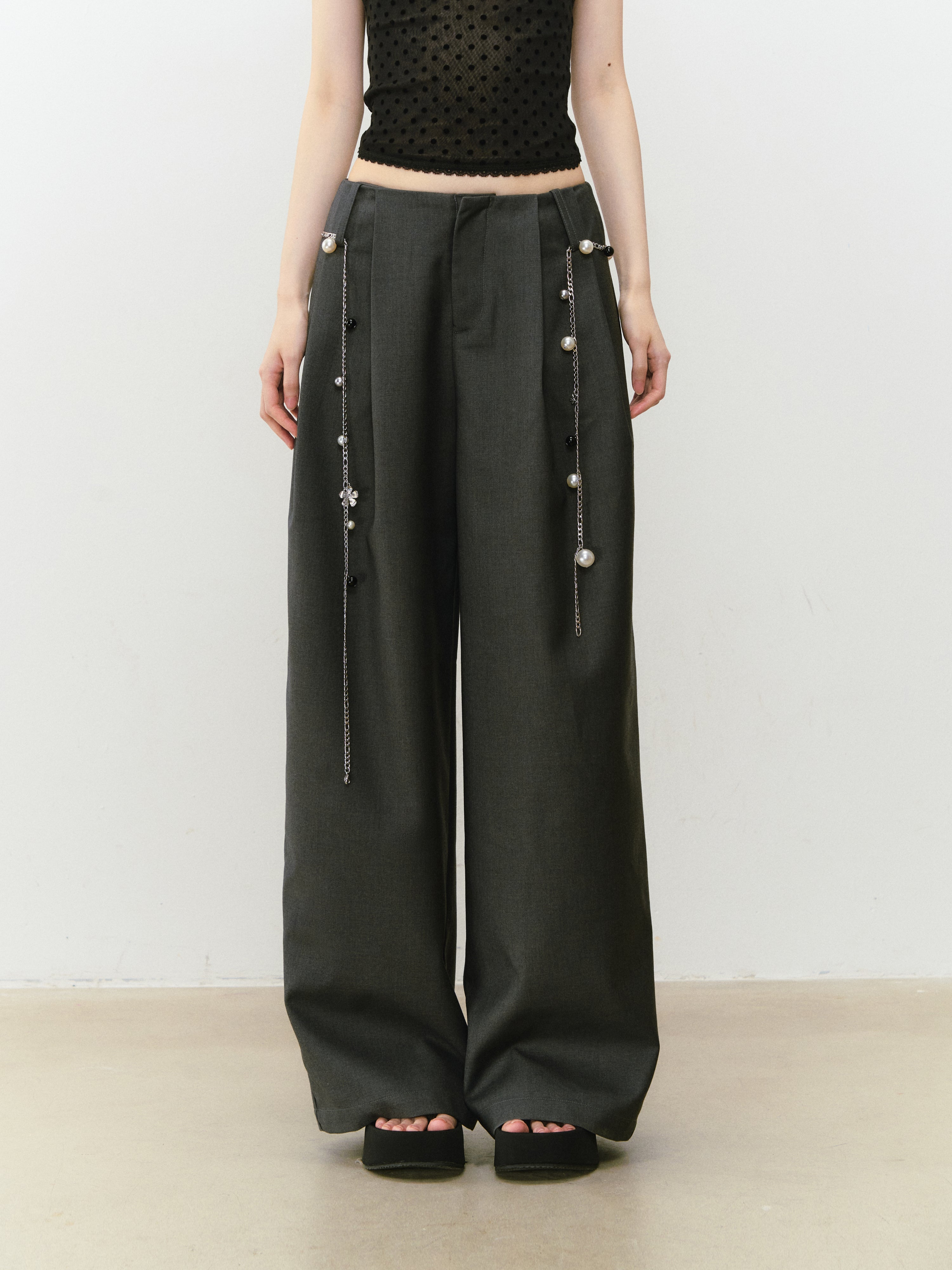 VIA PITTI VIAAA029 Casual wide leg suit pants