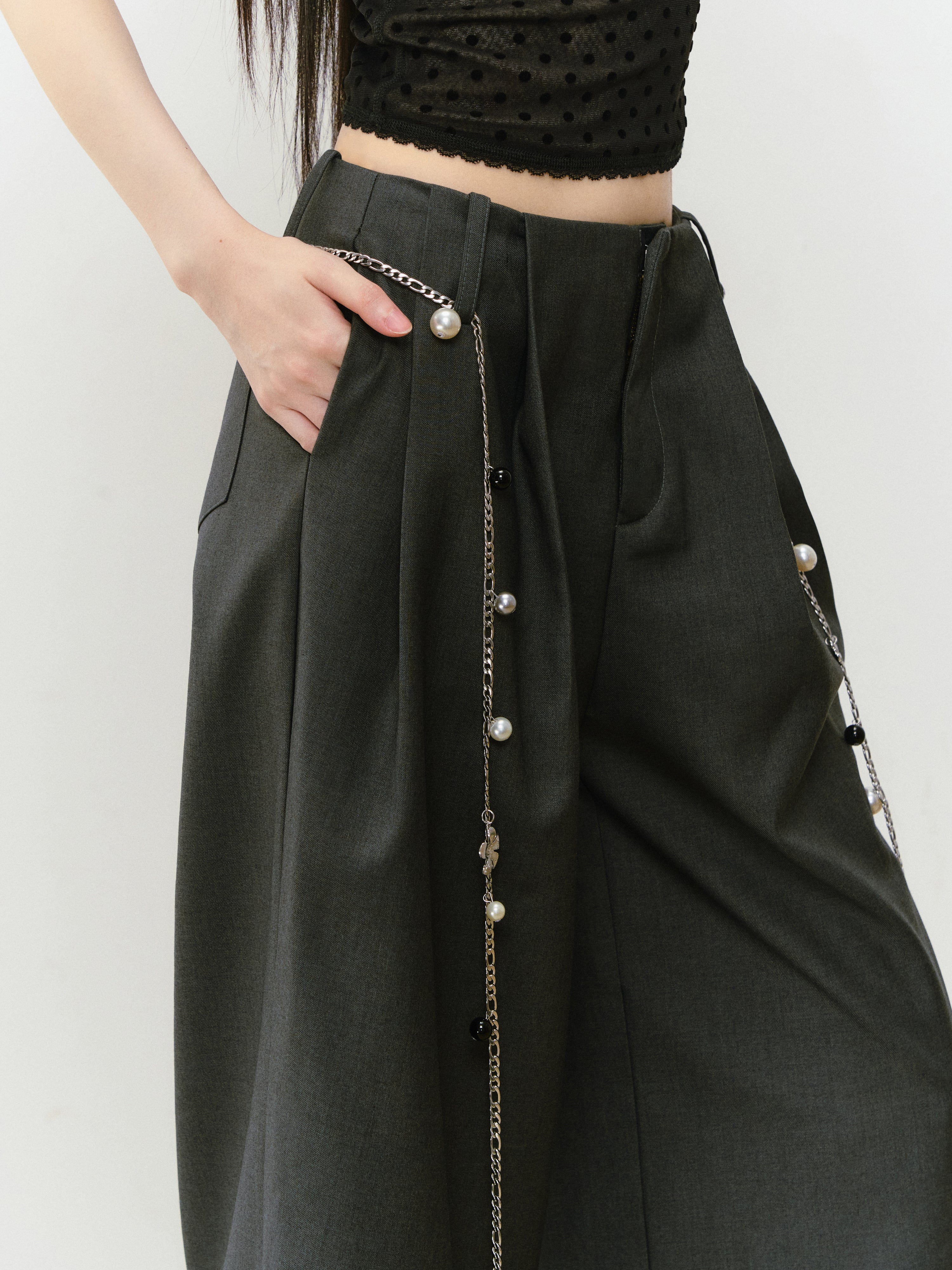 VIA PITTI VIABP403 Casual wide leg trousers